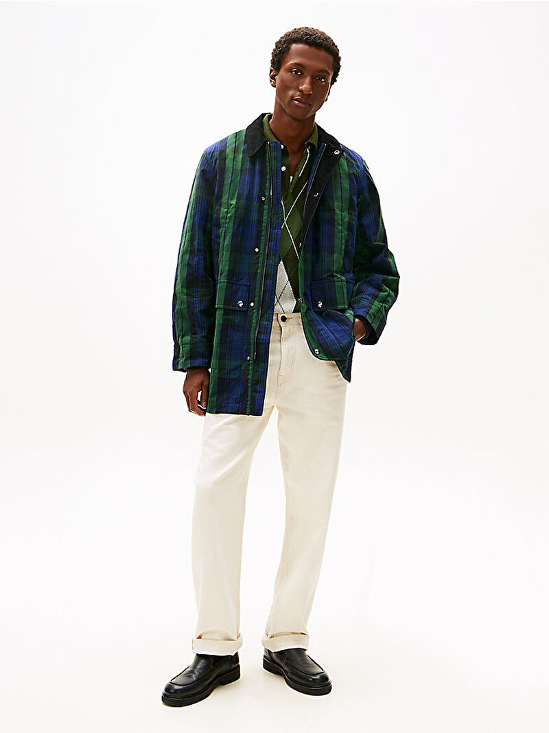 Erkek Long Check Waxed Mont Çok renkli MW0MW425850GJ