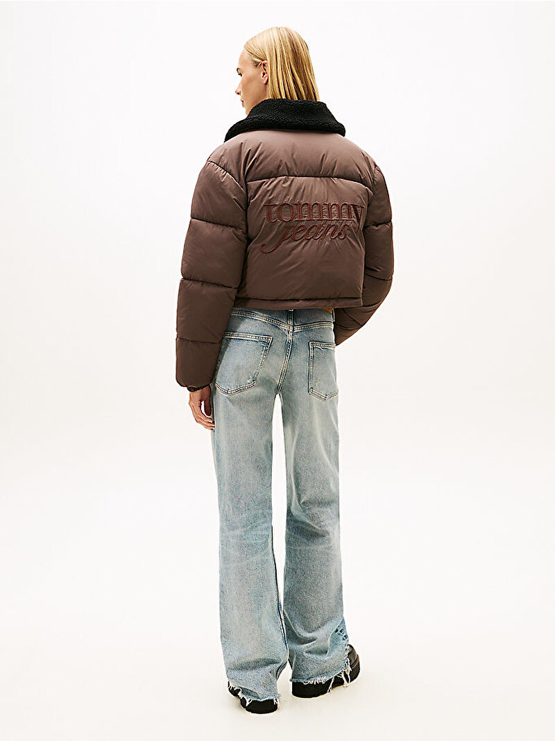 Kadın TJW Teddy Collar Puffer Mont Kahverengi DW0DW22049GW1