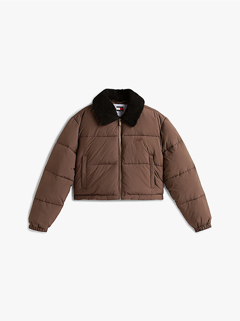 Kadın TJW Teddy Collar Puffer Mont Kahverengi DW0DW22049GW1