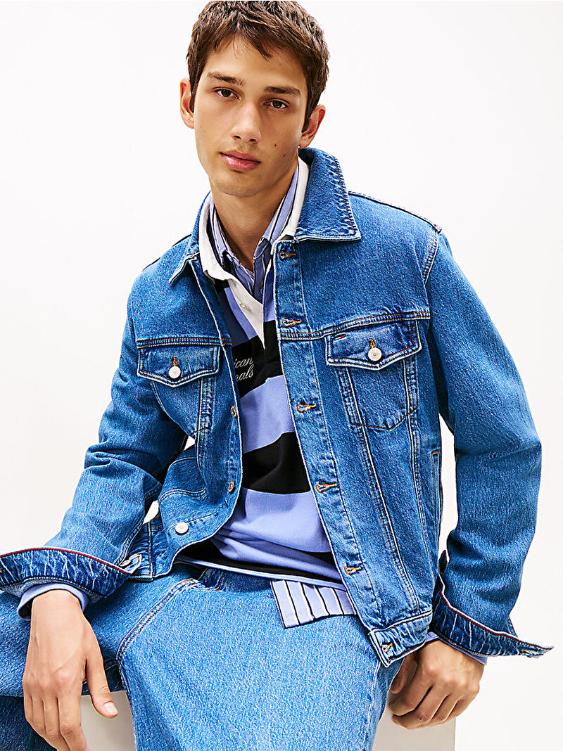 Erkek Ryan Regular Denim Ceket Mavi DM0DM226351A5