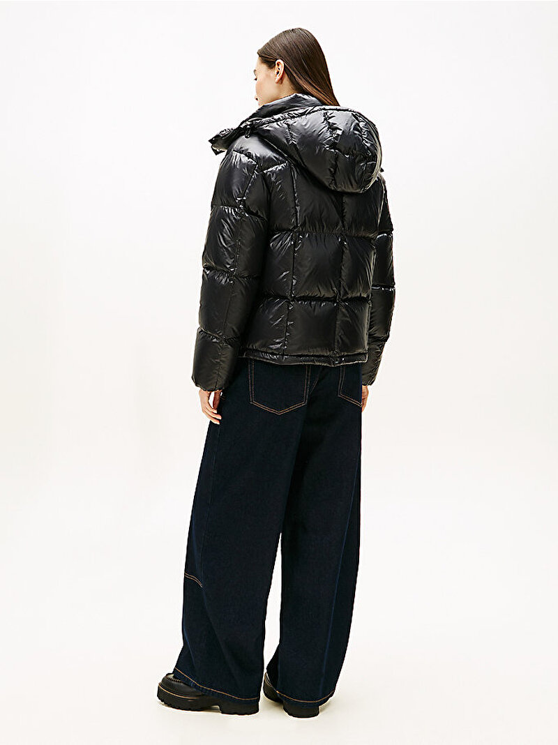 Kadın TJW Alaska Grid Puffer Mont Siyah DW0DW22040BDS