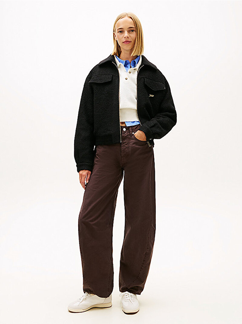 Kadın TJW  Oversize Wool Ceket Siyah DW0DW22048BDS