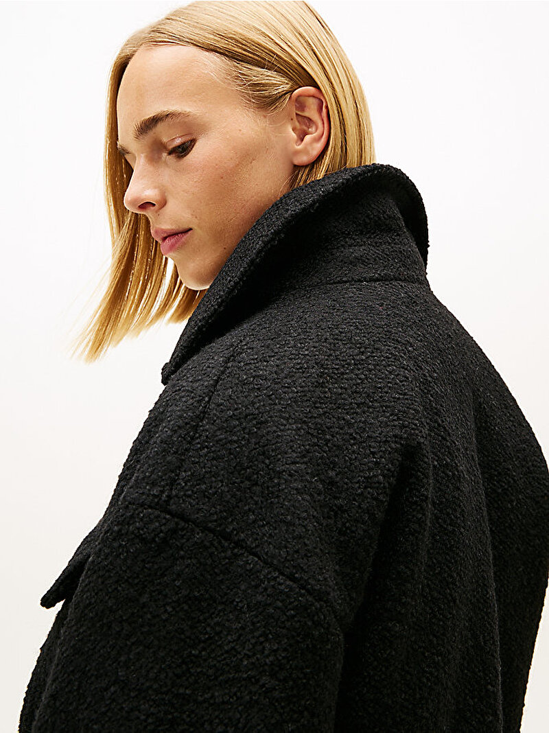 Kadın TJW  Oversize Wool Ceket Siyah DW0DW22048BDS