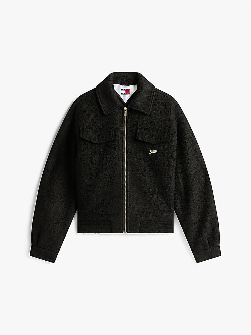 Kadın TJW  Oversize Wool Ceket Siyah DW0DW22048BDS