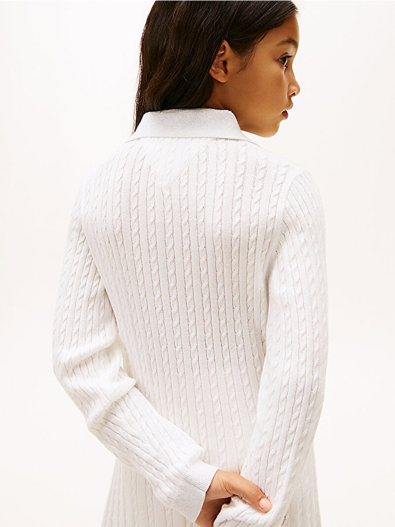 Kız Çocuk Mini Cable Kazak Elbise Beyaz KG0KG08938YA8