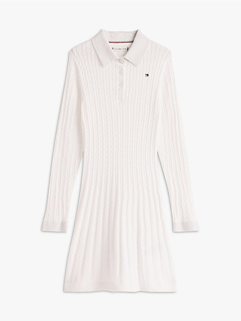 Kız Çocuk Mini Cable Kazak Elbise Beyaz KG0KG08938YA8