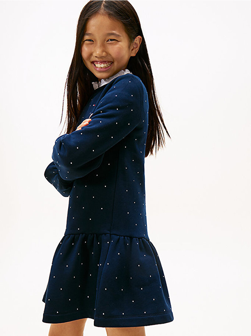 Kız Çocuk Festive Stud Elbise Lacivert KG0KG09273C1G