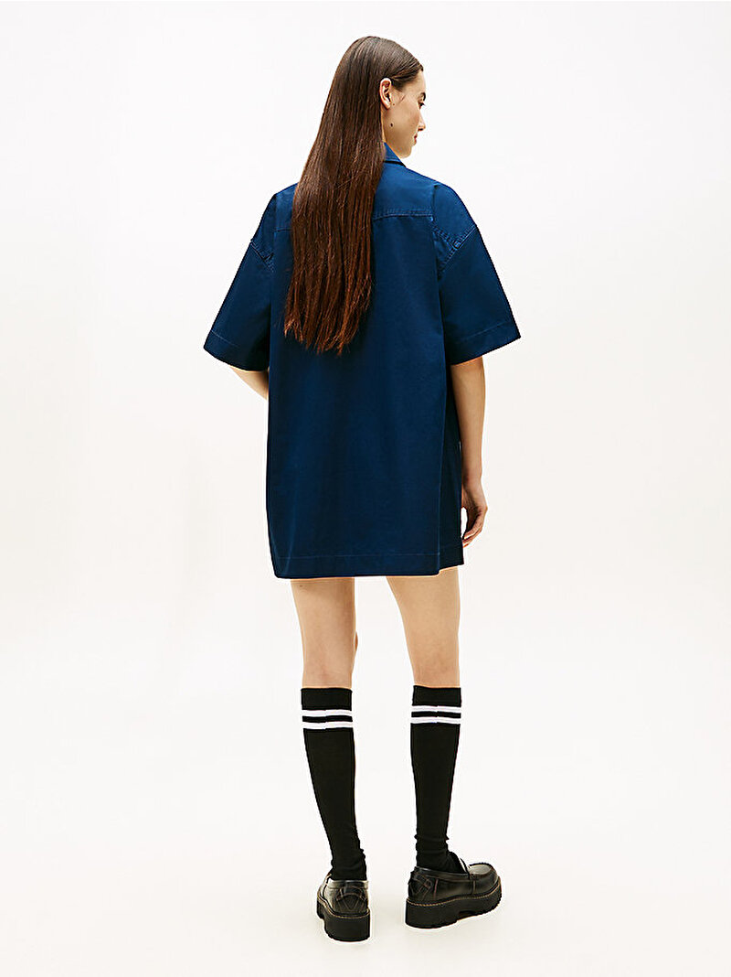 Kadın TJW Pocket Mini Gömlek Elbise Lacivert DW0DW22531C1G