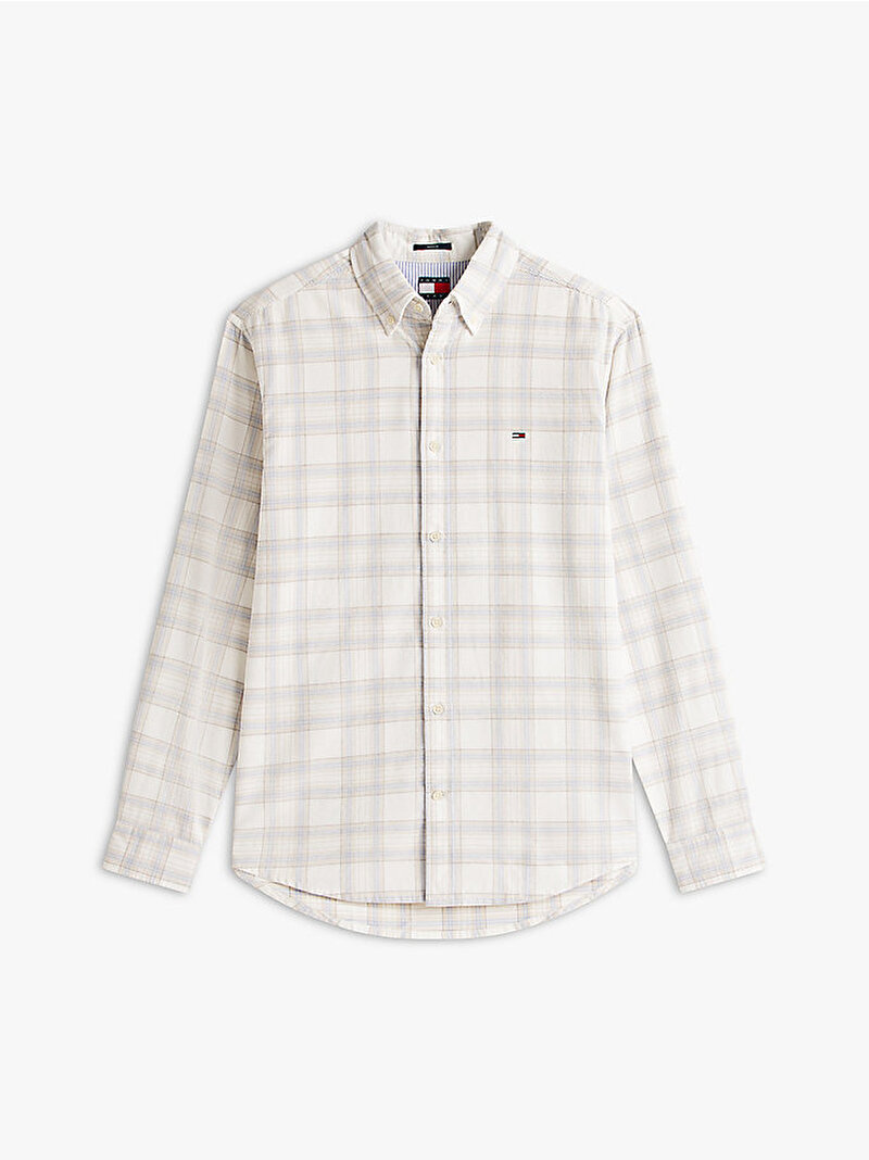 Erkek TJM Regular Check Cord Gömlek Beyaz DM0DM22408YBH