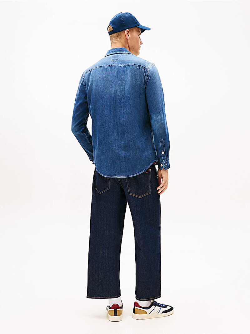 Erkek TJM Denim Regular Fit Gömlek Lacivert DM0DM223031BK