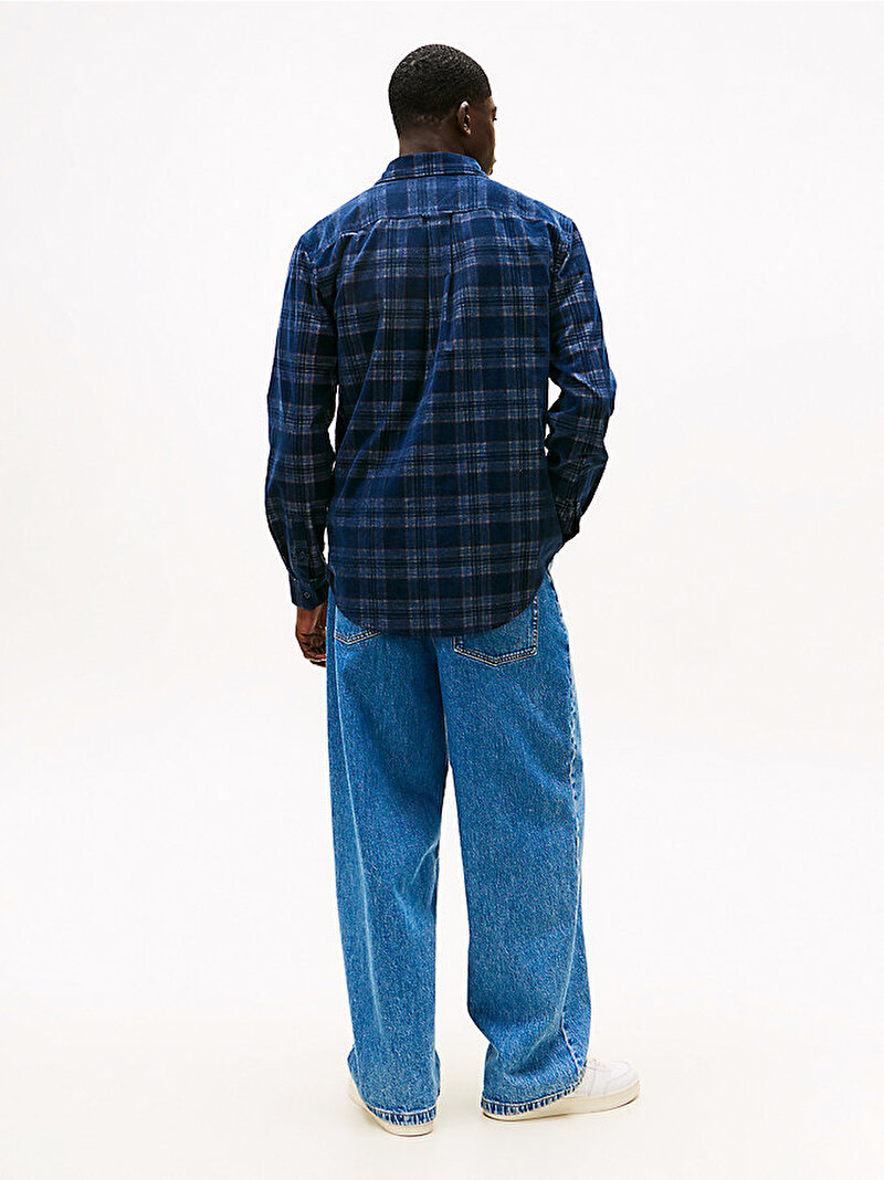 Erkek TJM Regular Check Cord Gömlek Lacivert DM0DM22408C1G