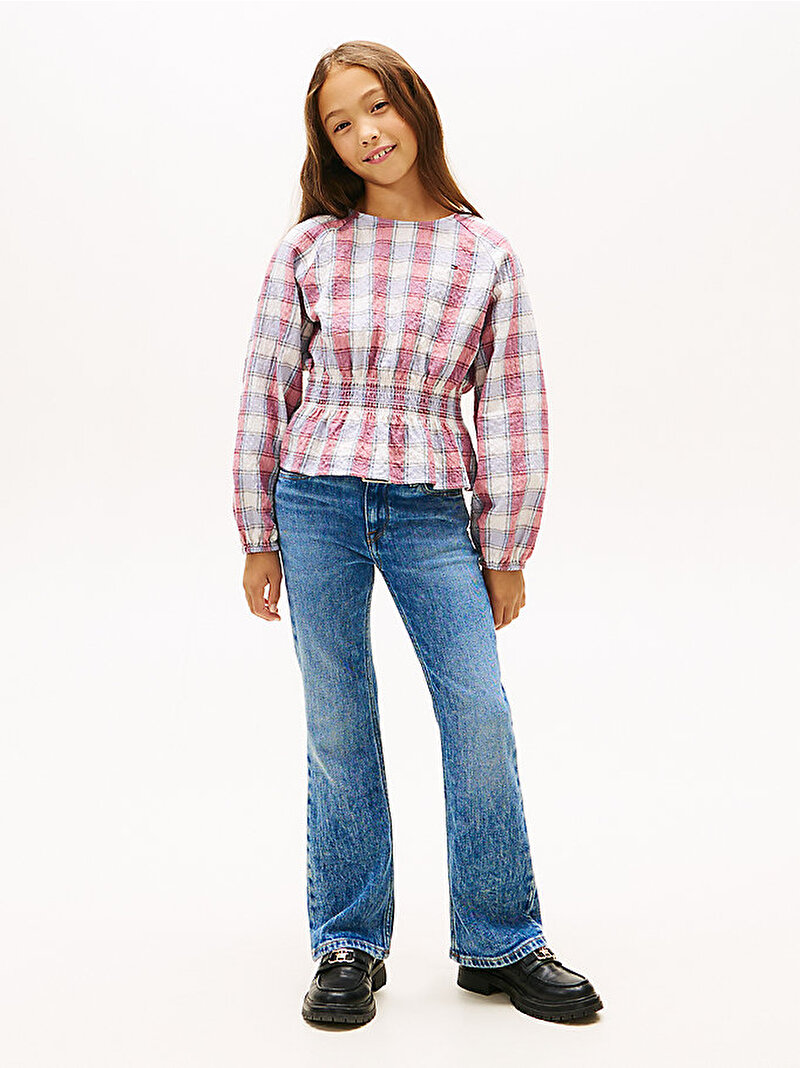 Kız Çocuk Check Smock Blouse Gömlek Çok renkli KG0KG089860LY