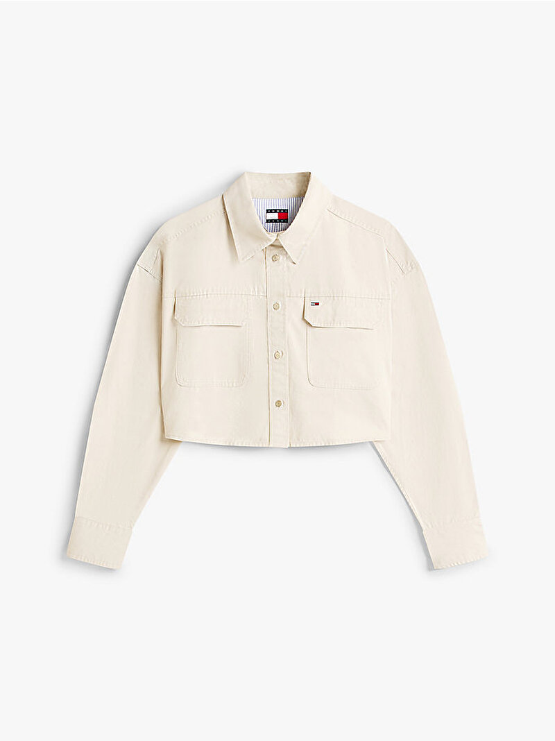 Kadın TJW Cropped Utility Gömlek Bej DW0DW22514ABY