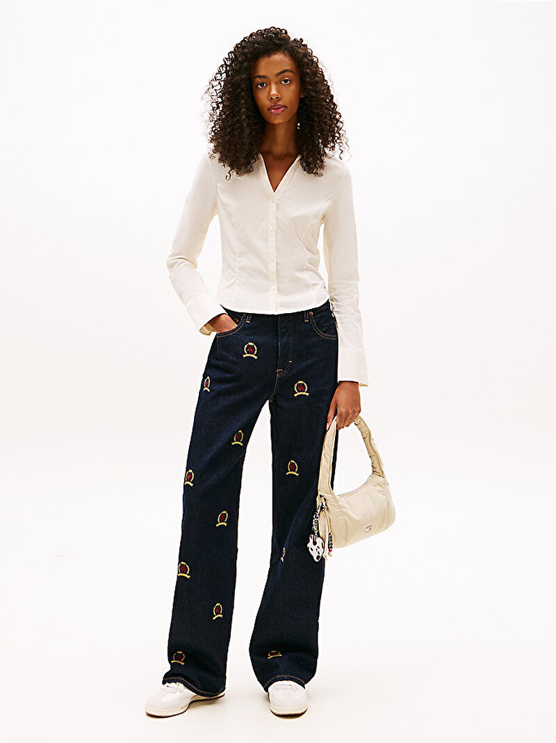 Kadın TJW  Baby Fit Long Gömlek Ekru DW0DW22604YBL