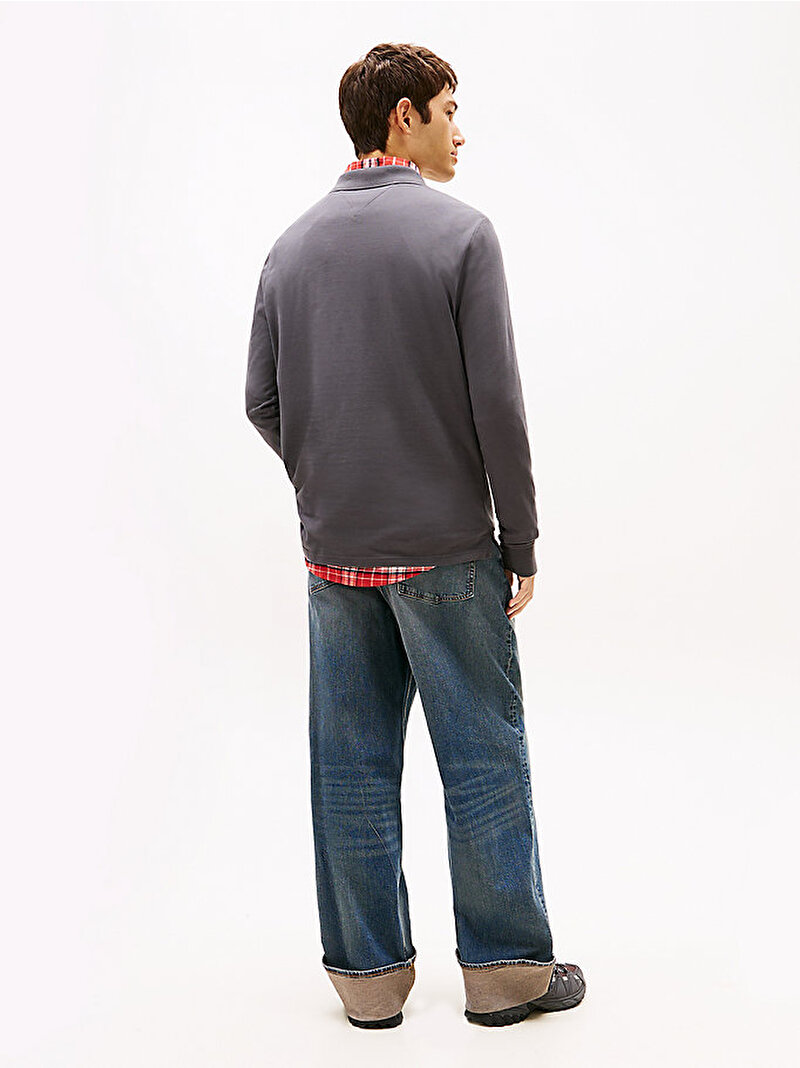 Erkek TJM Slim Placket Polo T-shirt Siyah DM0DM20232PT2