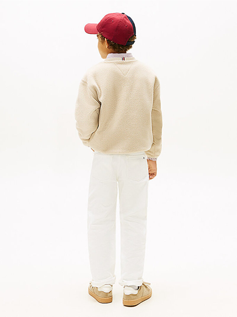 Erkek Çocuk Polar Fleece Graphic Sweatshirt Bej KB0KB10027ABY