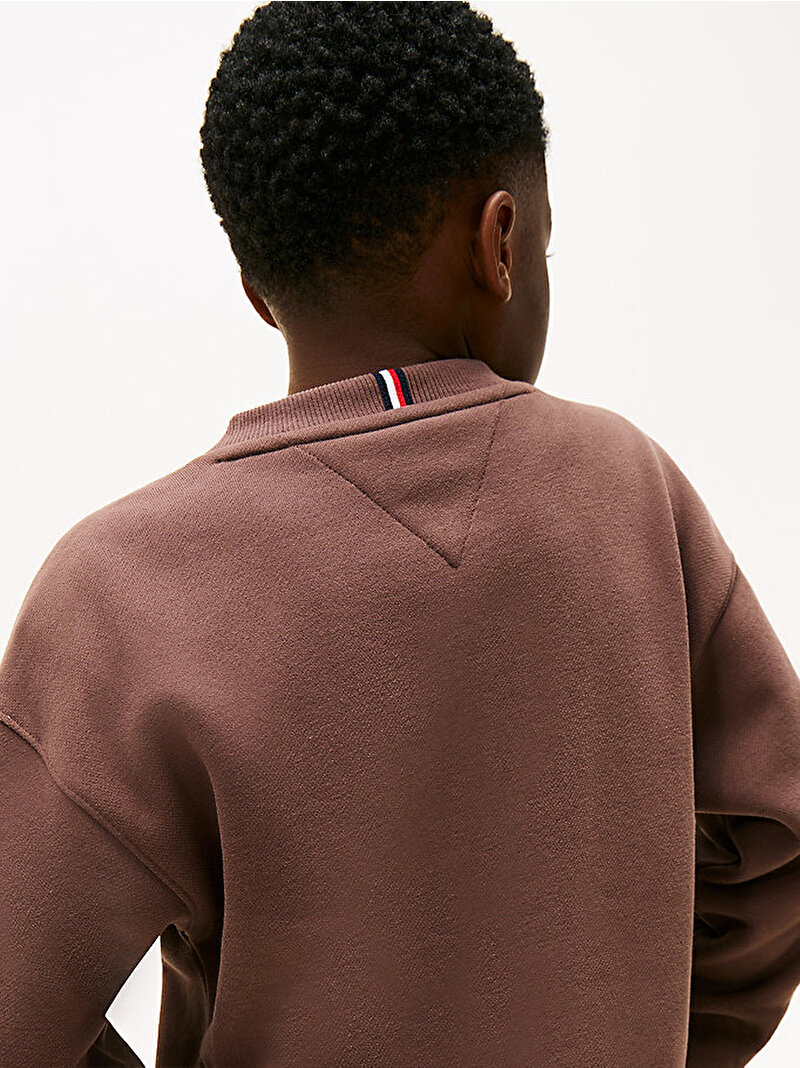 Çocuk Unisex Mini Corp C-neck Sweatshirt Kahverengi KS0KS00665GW1