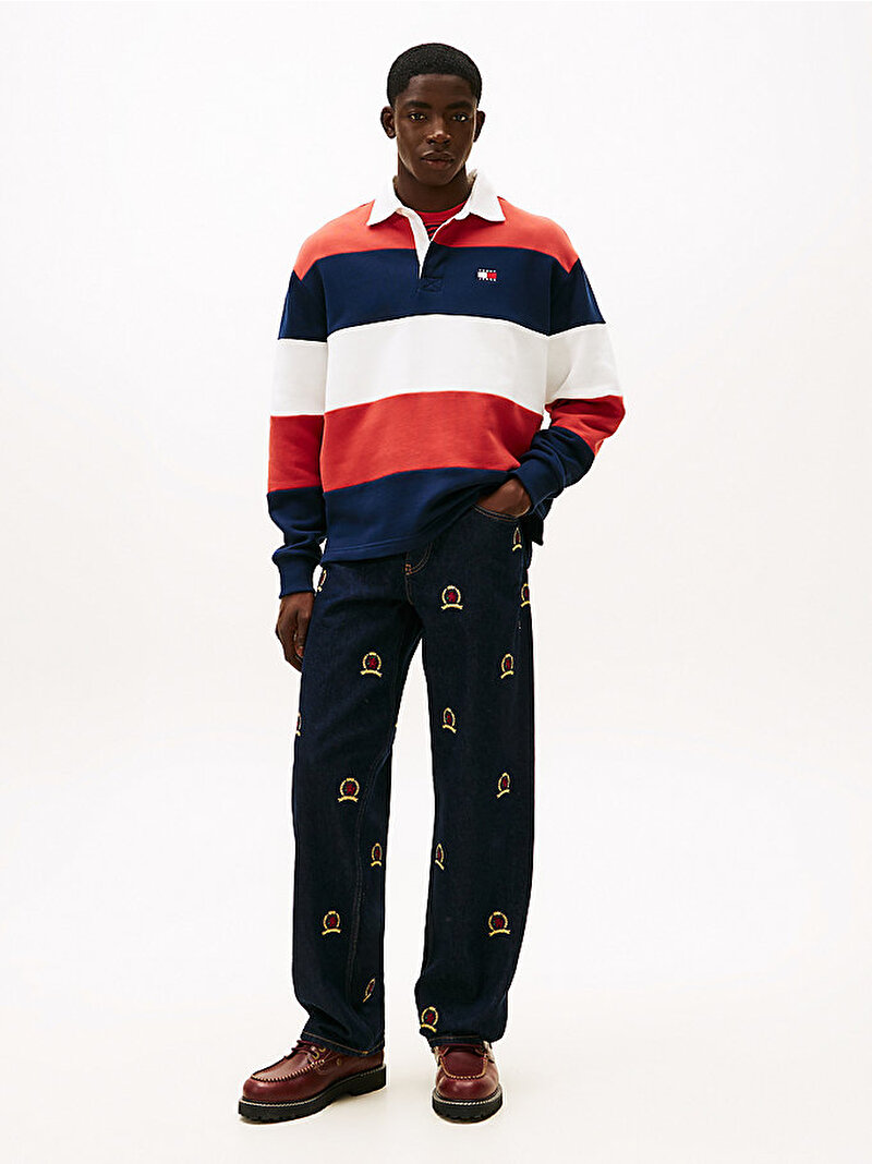 Erkek TJM Relax Badge Stripe Sweatshirt Çok renkli DM0DM227270A4