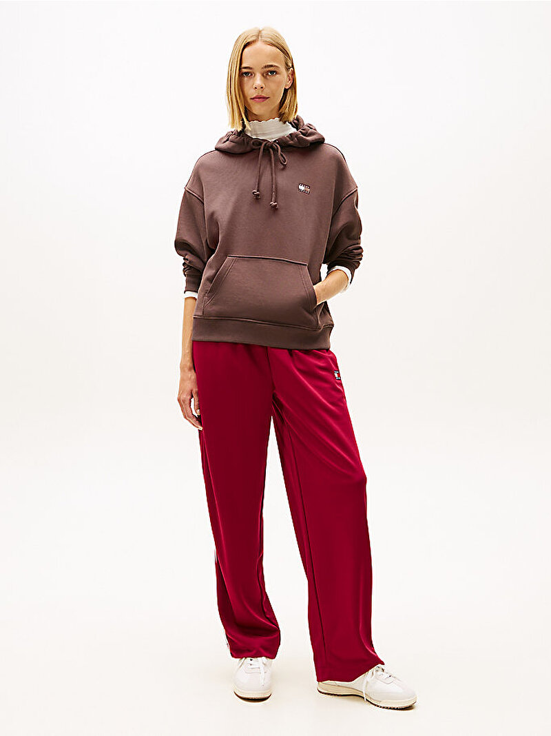 Kadın TJW Boxy Badge Hoodie Kahverengi DW0DW19414GW1