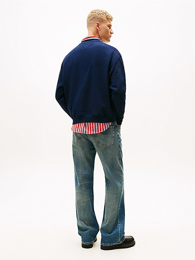 Erkek TJM 90s Texture Graphic Sweatshirt Lacivert DM0DM22373C1G