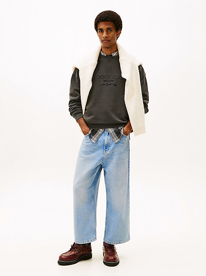 Erkek TJM 90s Sweatshirt Siyah DM0DM22363BDS