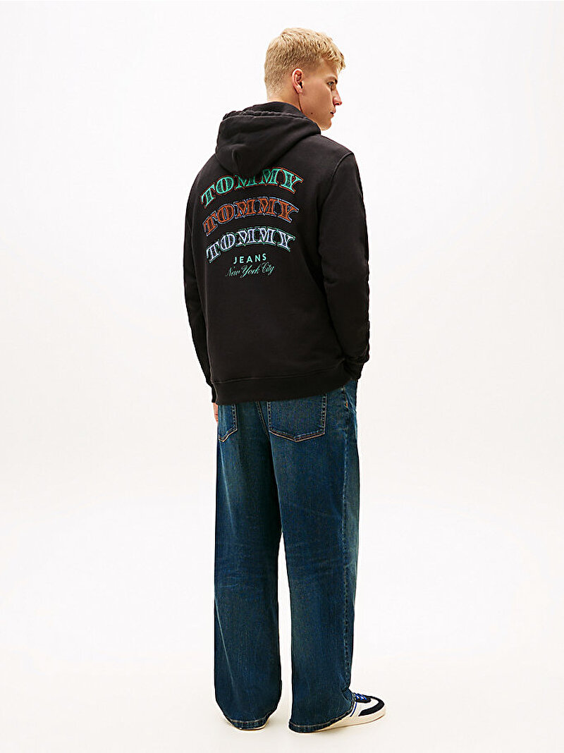 Erkek TJM Regular Dollar Stack Sweatshirt Siyah DM0DM22365BDS