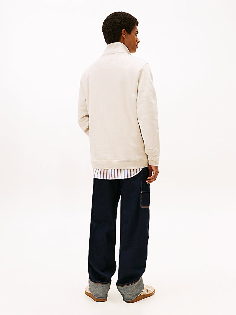 Erkek TJM Regular Badge Sweatshirt Bej DM0DM22344YBH