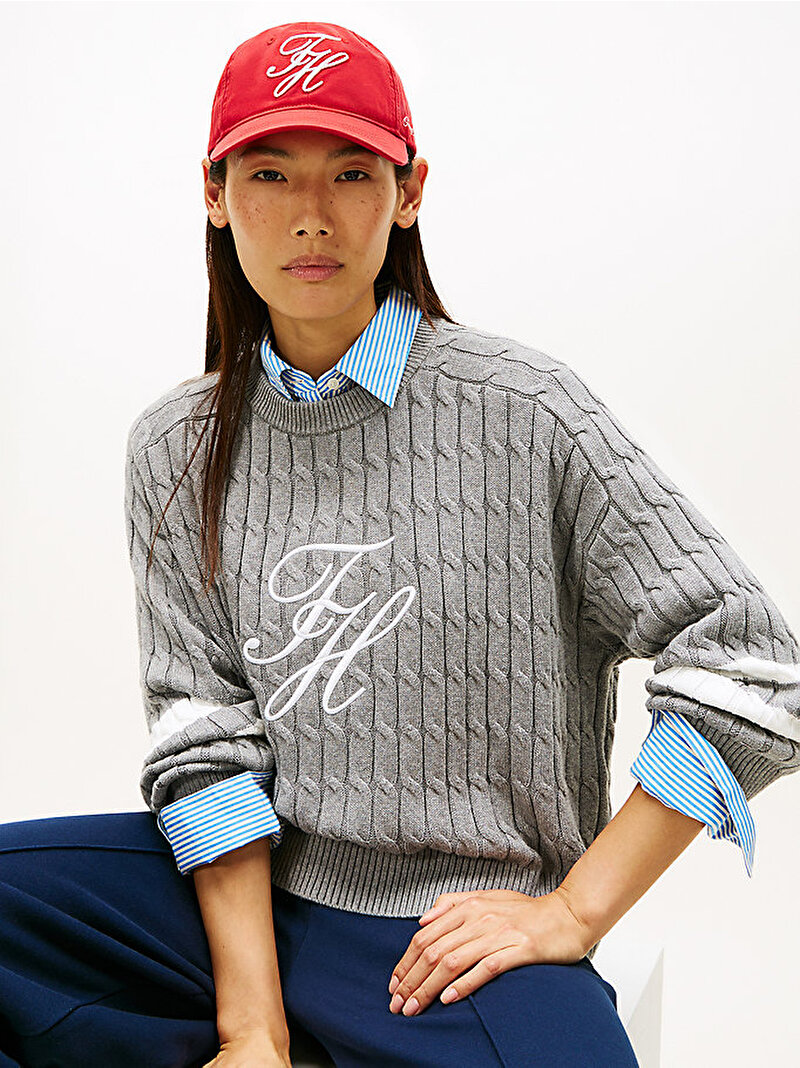 Kadın TH Embroidered Şapka Kırmızı AW0AW18221XLG