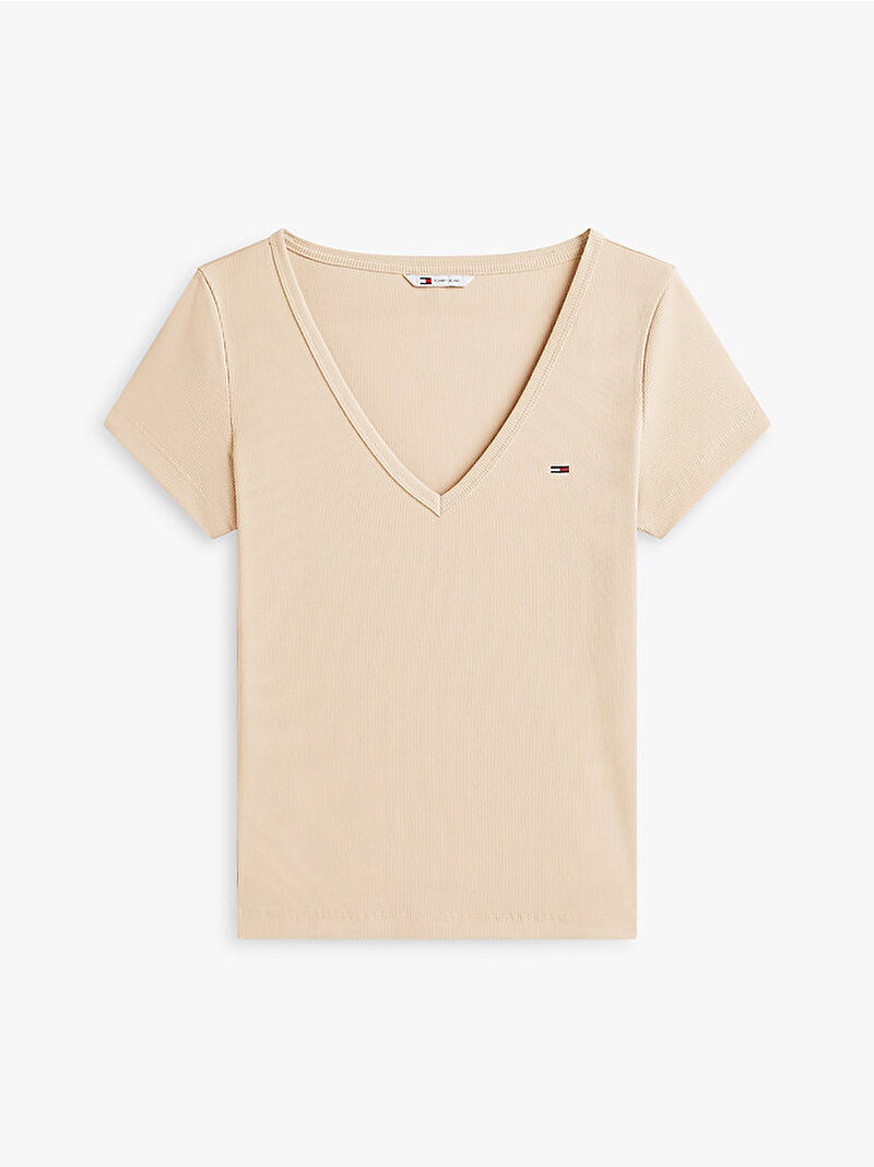 Kadın TJW Slim Essential T-shirt Bej DW0DW17385ABY