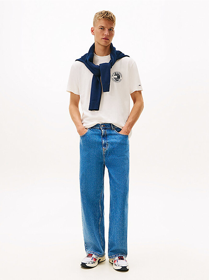 Erkek TJM Relax Outdoor T-shirt Beyaz DM0DM22309YBH