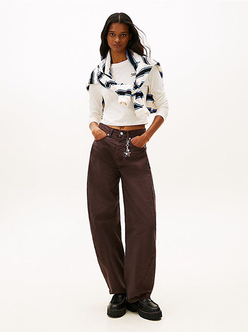 Kadın TJW Slim T-shirt Beyaz DW0DW21848YBH