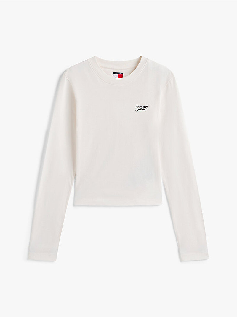 Kadın TJW Slim T-shirt Beyaz DW0DW21848YBH