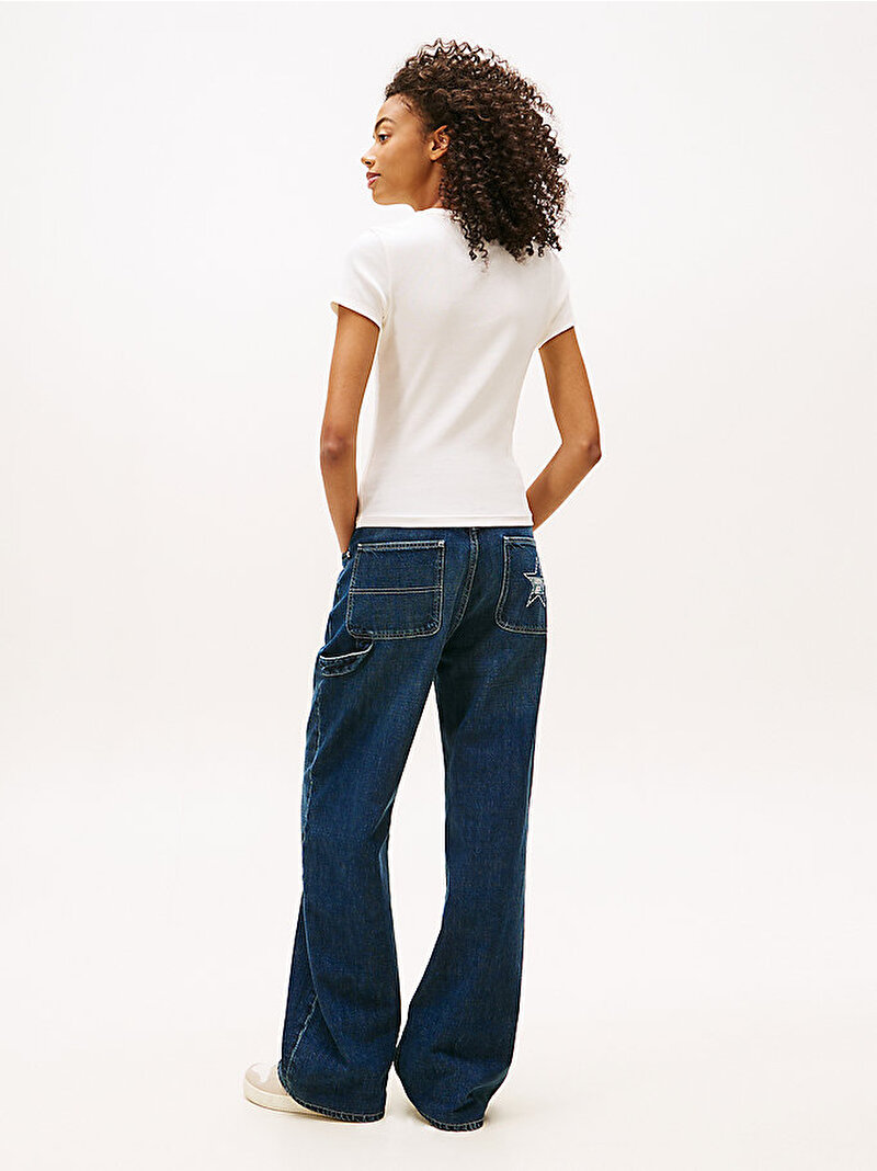 Kadın TJW Slim Tommy 85 T-shirt Beyaz DW0DW21849YBH