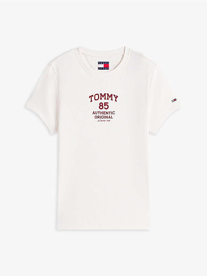 Kadın TJW Slim Tommy 85 T-shirt Beyaz DW0DW21849YBH