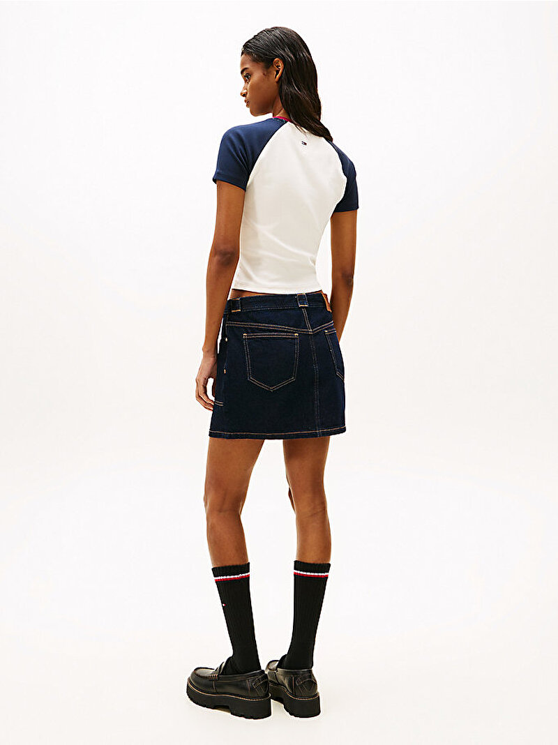 Kadın TJW Slim T-shirt Beyaz DW0DW22536YBH