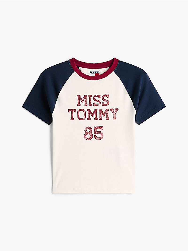 Kadın TJW Slim T-shirt Beyaz DW0DW22536YBH