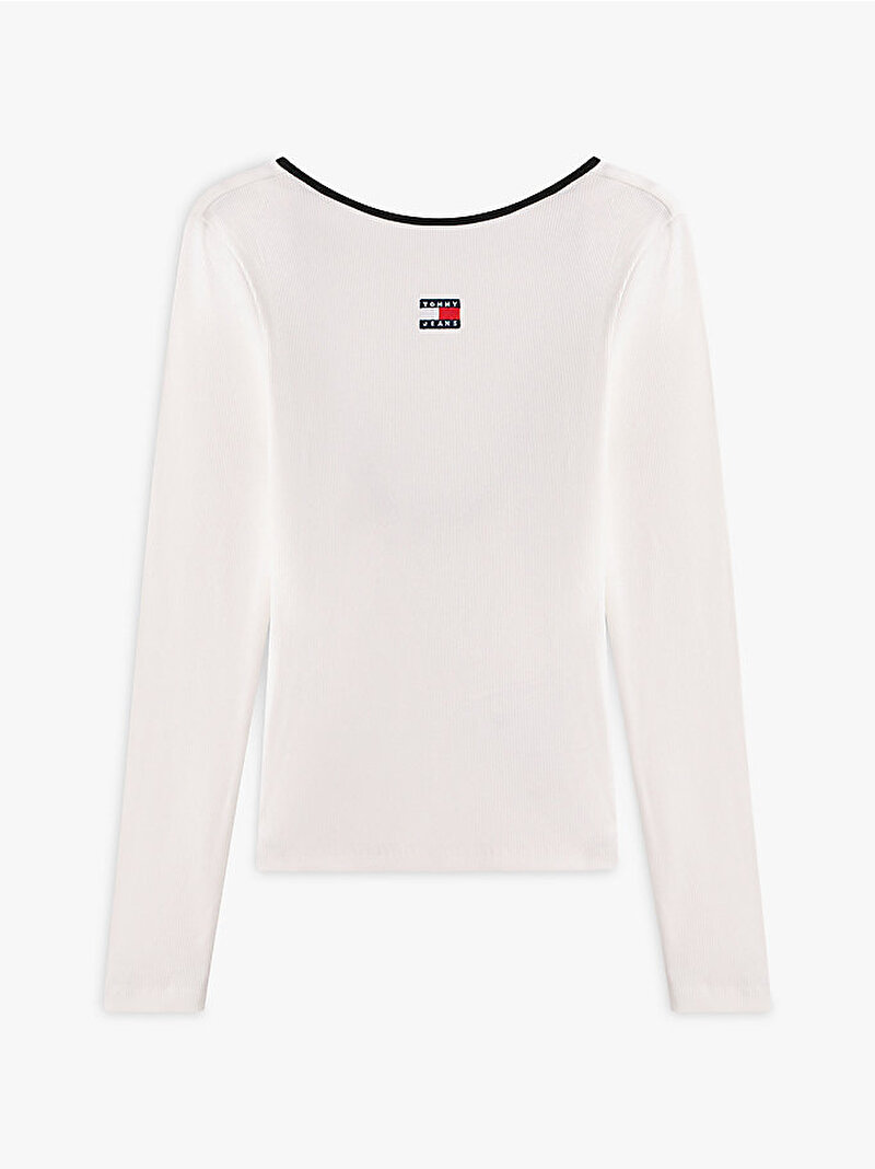 Kadın TJW Slim Badge T-shirt Ekru DW0DW21839YBL