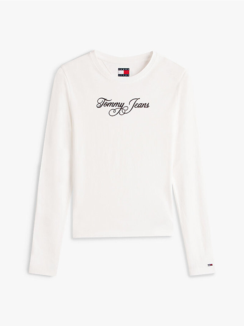 Kadın TJW Slim Essential T-shirt Ekru DW0DW21844YBL