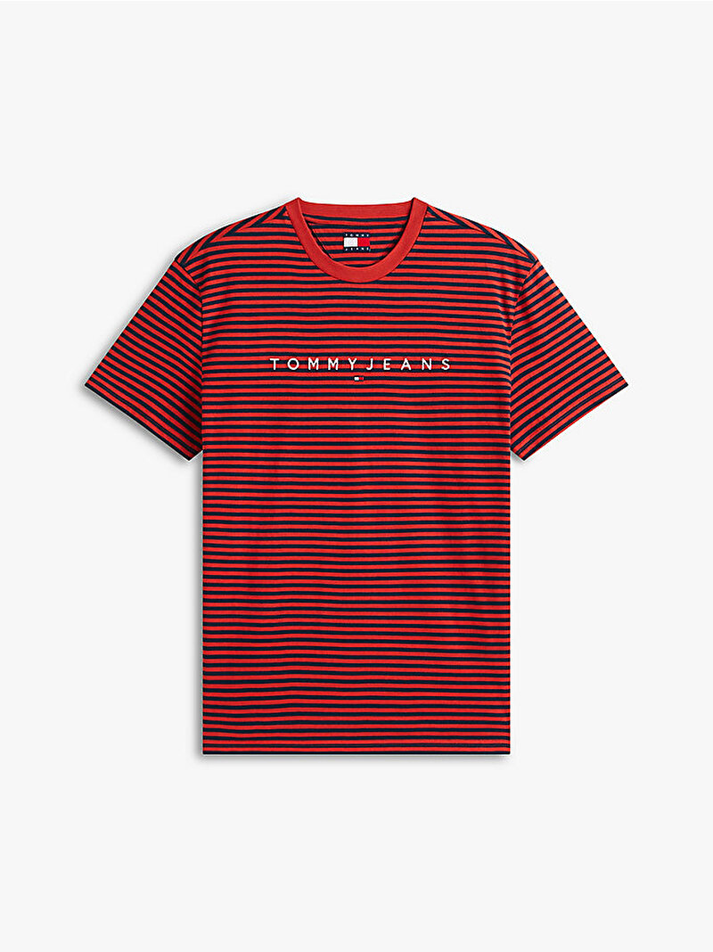 Erkek TJM Regular Linear Stripe T-shirt Kırmızı DM0DM22324XL0