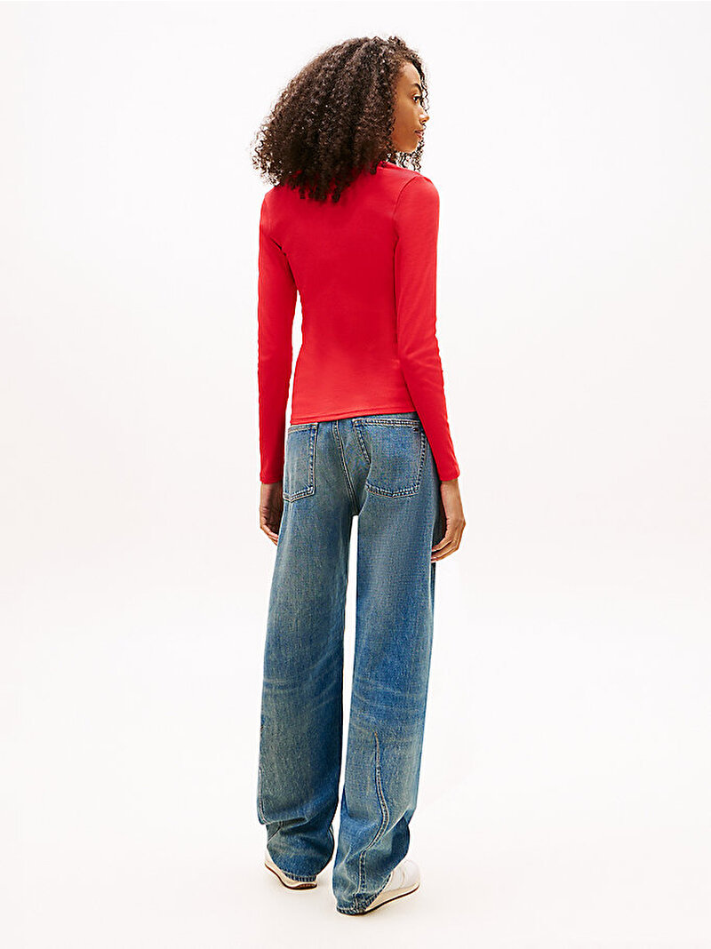 Kadın TJW Slim Essential T-shirt Kırmızı DW0DW17990XK3