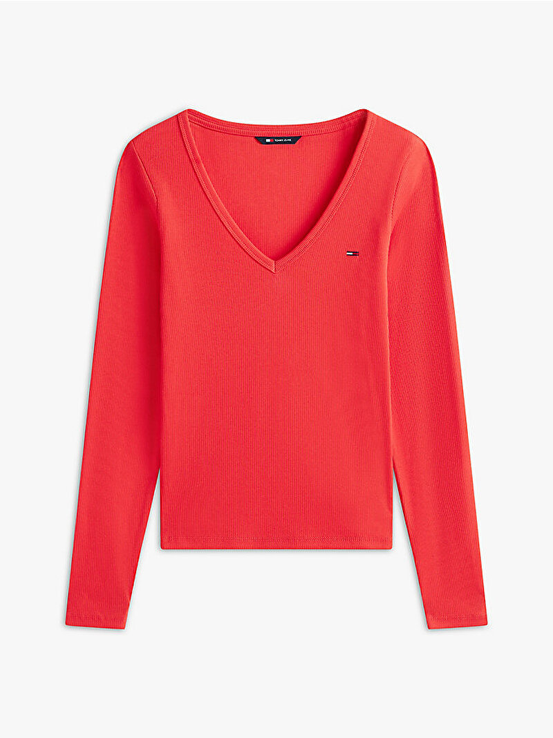 Kadın TJW Slim Essential T-shirt Kırmızı DW0DW17990XK3