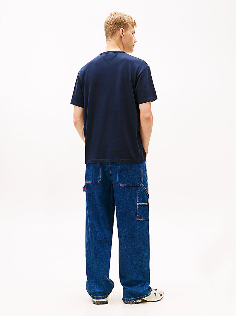 Erkek TJM Relax Linear Logo T-shirt Lacivert DM0DM21110C1G