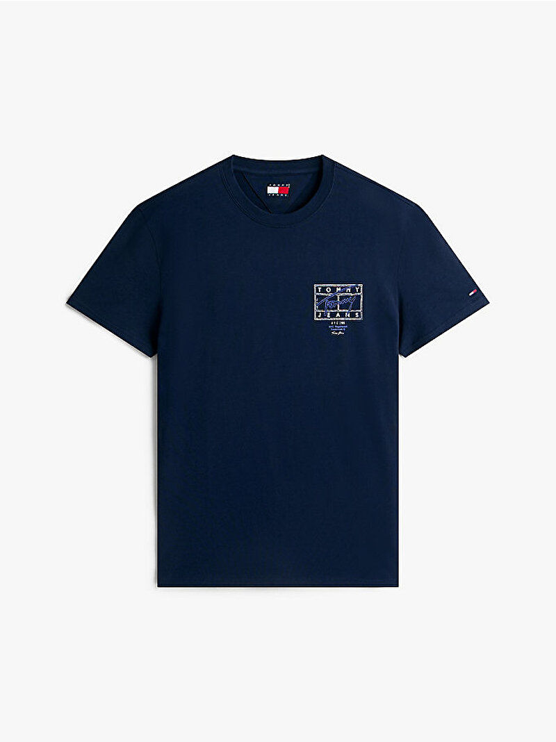 Erkek TJM Regular Sign Spray T-shirt Lacivert DM0DM22319C1G