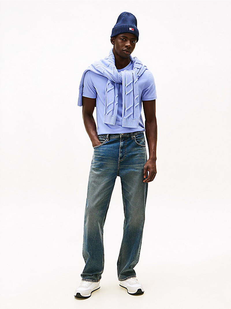 Erkek TJM Xslim T-shirt Mavi DM0DM20363C5X