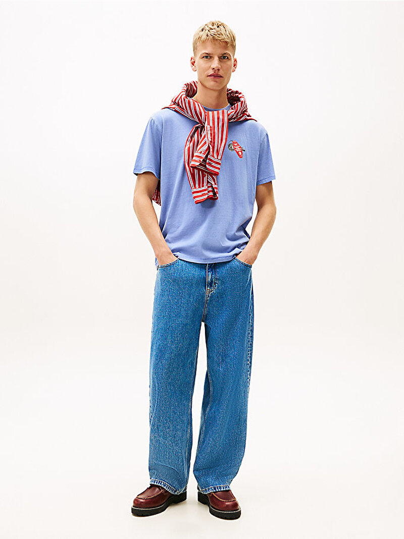 Erkek TJM Relax Outdoor T-shirt Mavi DM0DM22309C58