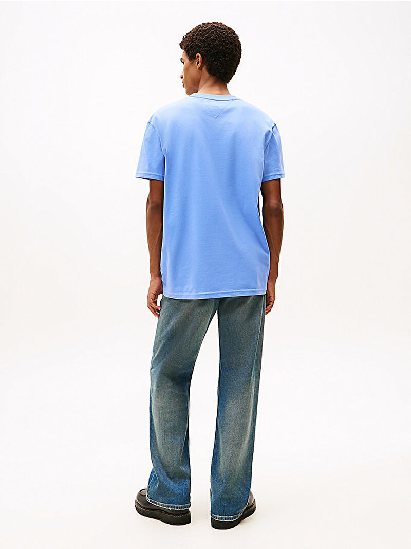 Erkek TJM Regular Center Flag T-shirt Mavi DM0DM22317C58