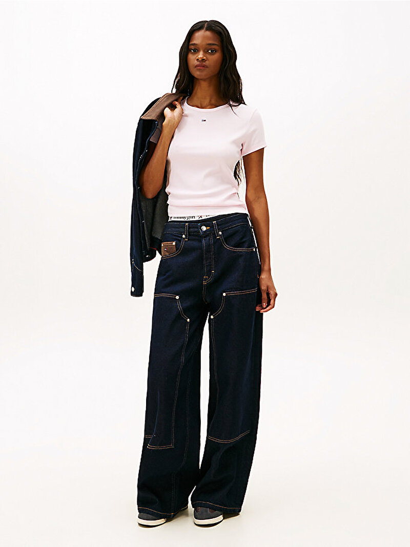 Kadın TJW Slim Essential T-shirt Pembe DW0DW17383TOG