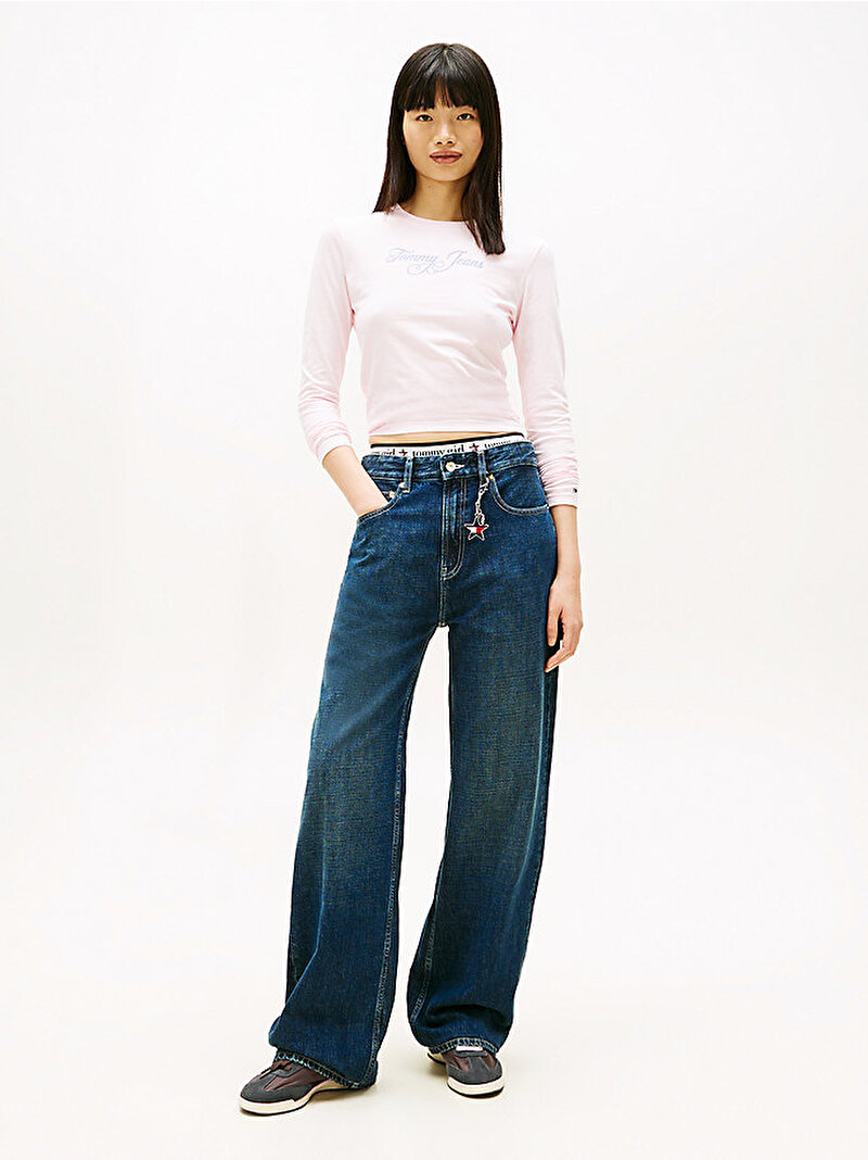 Kadın TJW Slim Essential T-shirt Pembe DW0DW21844TOG