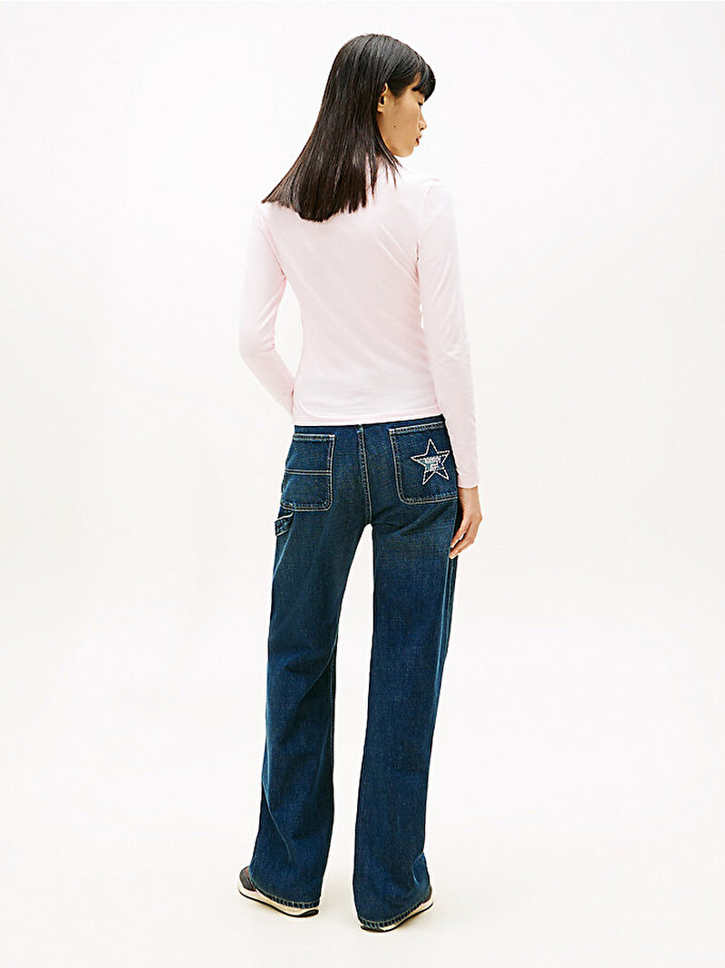 Kadın TJW Slim Essential T-shirt Pembe DW0DW21844TOG