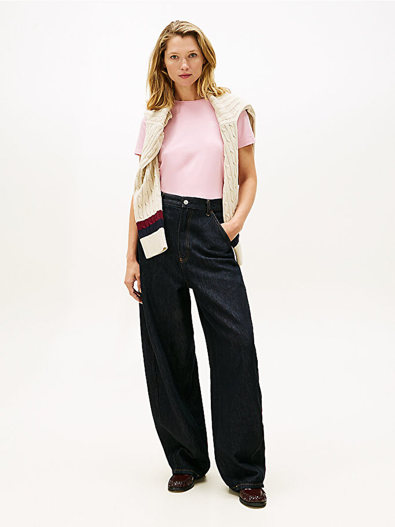 Kadın TH Regular T-shirt Pembe WW0WW47809TPG